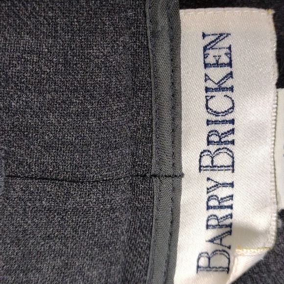 Barry Bricken Vintage Grey Wool Blend Pleated Front High Rise Straight Leg Pant - Picture 6 of 13